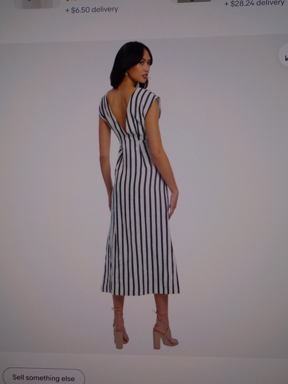 Blk/White Stripe Linen Dress